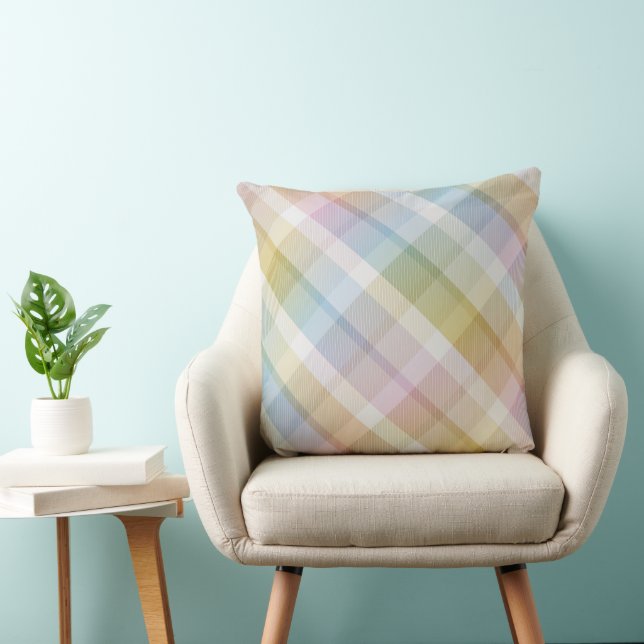  mysig färgrik tartan rutmönstrad, rosa kastkudde kudde (Stol)