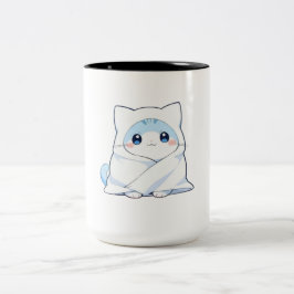  mysig filt kattunge kawaii söt katt design Två-Tonad mugg