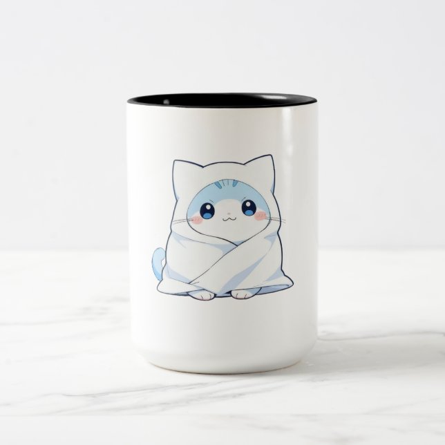 mysig filt kattunge kawaii söt katt design Två-Tonad mugg (Center)