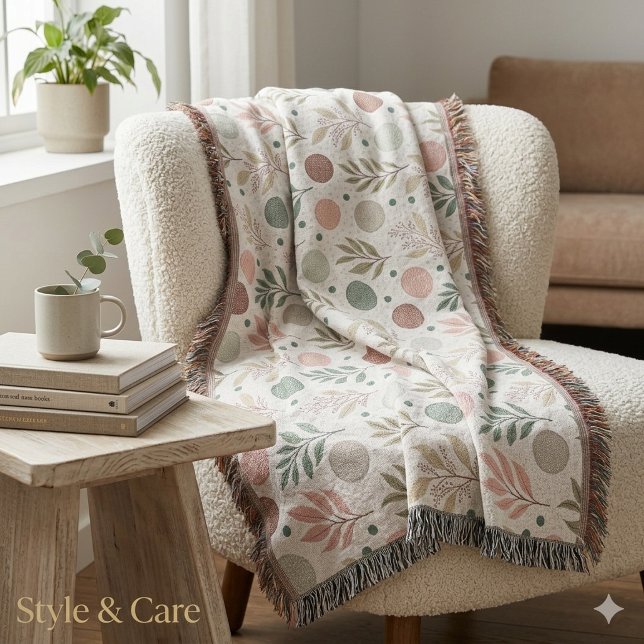 mysig filt med klassiskt prickmönster (Cozy Throw Blanket with Classic Polka Dot Pattern)