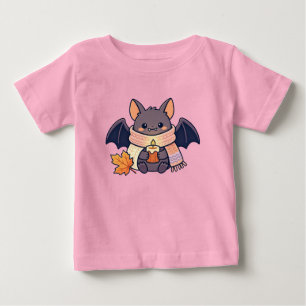 mysig fladdermus i stickad halsduk som håller lju t shirt