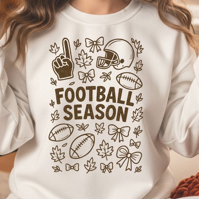  mysig fotbollssäsong doodle collage t shirt (Football Season Doodle Collage Sweatshirt)