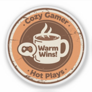 mysig Gammare Varm Vinst Het Spel Kaffe Klistermärken