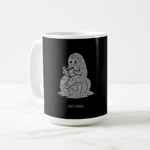 mysig Ghost som läser på Pumpkin Hoodie Kaffemugg