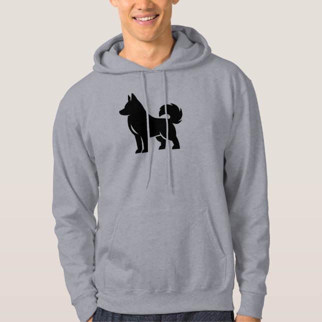  mysig grå hundälskare-pullover hoodie (Framsida)