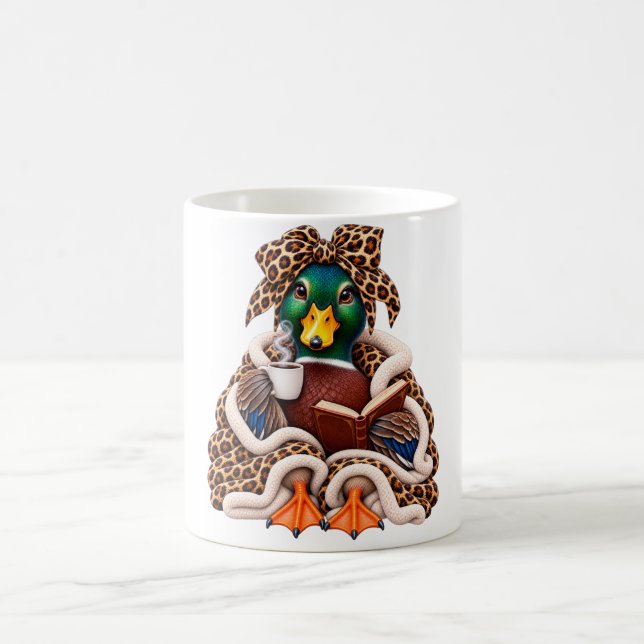  mysig gräsand kaffebok älskare leopardbåge kaffemugg (Center)