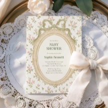 mysig grön båge ram baby shower