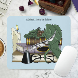 mysig Grön Whimsisk Sovande Drak Bokälskare Musmatta