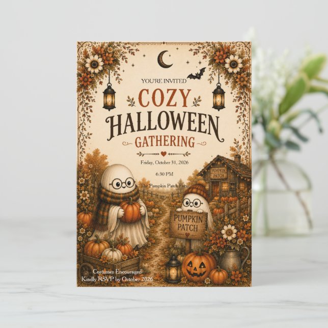  mysig Halloween-sammankomst Inbjudningar (Stående Fram)