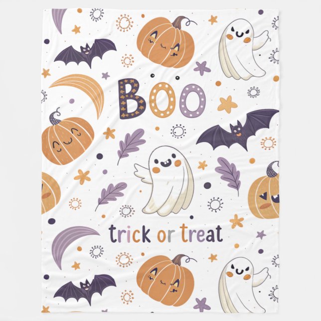 mysig Halloween-spöken Stor flanellfilt Fleecefilt (Framsidan)