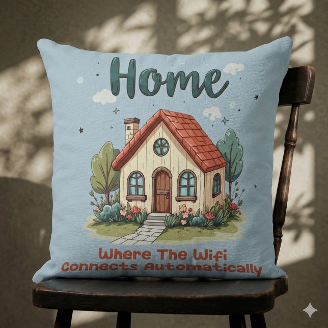  mysig hemmiljö med cottagecore och fantasifull hu kudde (Cozy Cottagecore Home Whimsical House Art Throw Pillow Mockup B)