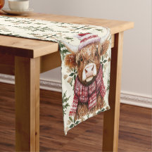 Mysig Highland Ko Christmas Bords Runner