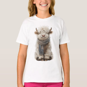 mysig Highland Ko-scarf för barn T Shirt