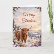 mysig Highlandko vinter landsbygd jul