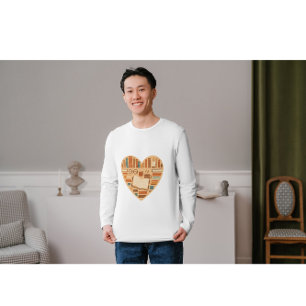  mysig hjärta för bokälskare   Design för lässkick T Shirt