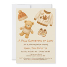 mysig höst-babyshower | Neutral kräm och orange