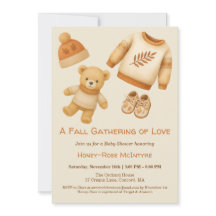 mysig höst-babyshower | Neutral kräm och orange