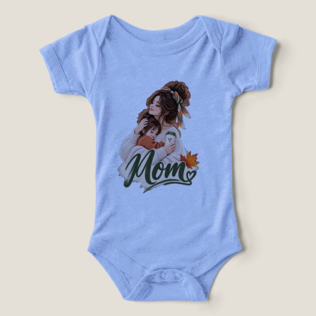  mysig höst mamma & bebis barn höst kärlek t shirt (Design Framsida)