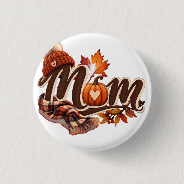  mysig höst mamma pumpa höstlöv knapp (Framsida)