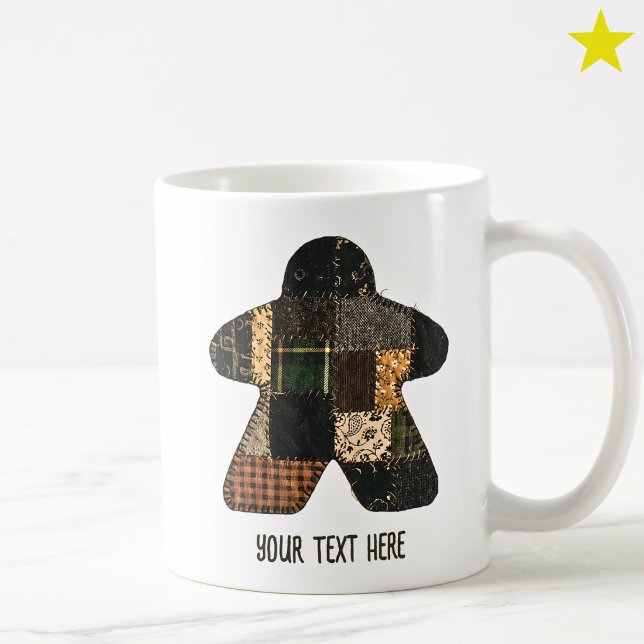 mysig höst patchworkfilt Meeple brädspel Kaffemugg (Skapare uppladdad)