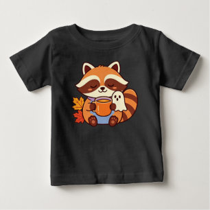 mysig höstdesign med sött spöke & varmt dryck t shirt
