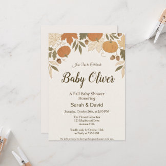  mysig höstfirande för baby shower inbjudningar