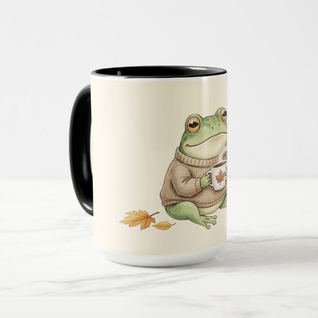  mysig höstgroda Kawaii Pumpkin Spice Latte  Mugg (Framsida vänster)
