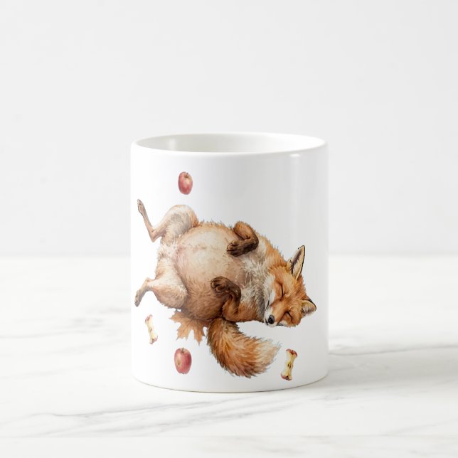  mysig höstig räv-mugg - Sovande räv Kaffemugg (Center)