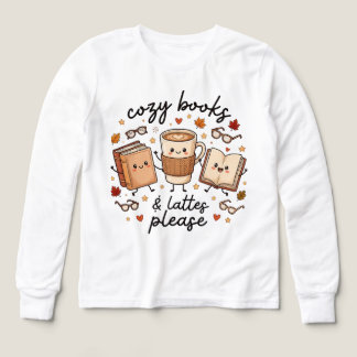 mysig höstkaffelatte bokälskare höst doodle t shirt