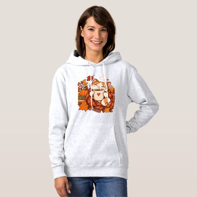  mysig höstkatt-hoodie t shirt (Hel framsida)