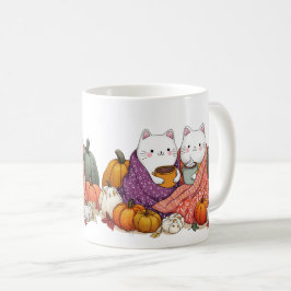  mysig höstkattmugg med pumpor kaffemugg