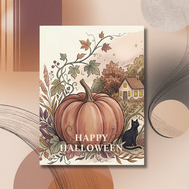  mysig höstpumpa Halloween Vykort (Skapare uppladdad)