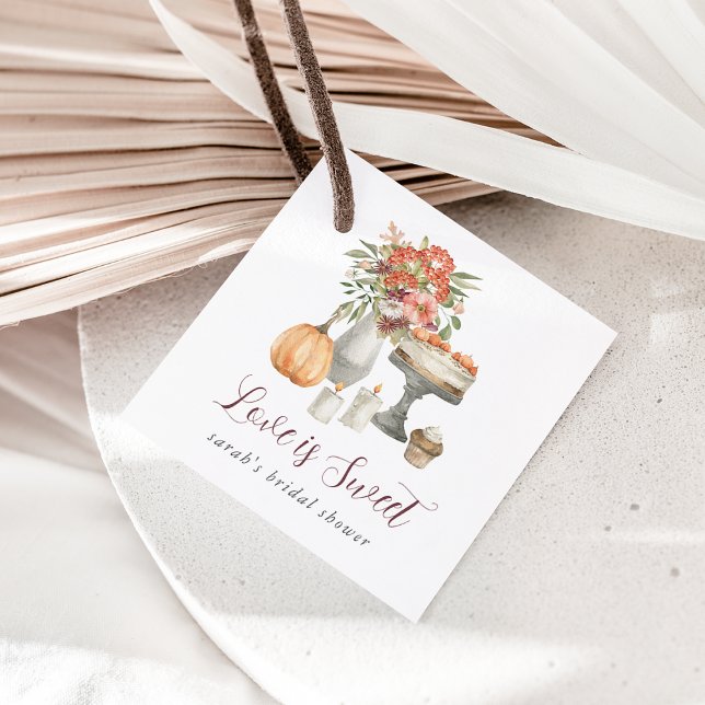  mysig höstpumpa "Kärlek är sött" Gåvor Etiketter (Skapare uppladdad)