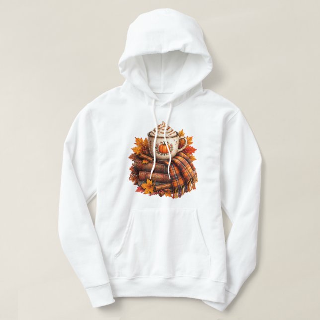  mysig höstpumpkinlatte bokdesign hoodie (Design framsida)