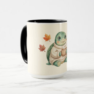 mysig höstsköldpadda Kawaii Pumpa Kryddat Latte Mugg