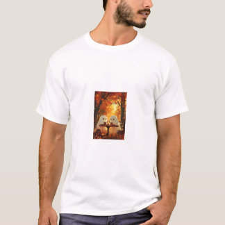 mysig höstspökdatum Kafé Digital oljemålning A T Shirt