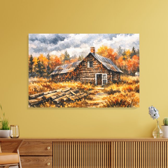  mysig höststuga landskapsväggkonst  canvastryck (Insitu (Vardagsrum))