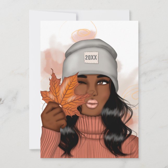  mysig Hösttema Nyårsfest  Inbjudningar (Framsida)