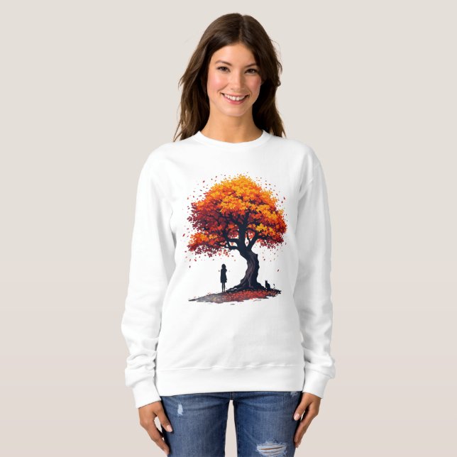  mysig höstträd långärmad • Höstens följeslagare T Shirt (Hel framsida)
