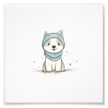 mysig huskyillustration - Bedårande valp i en sja