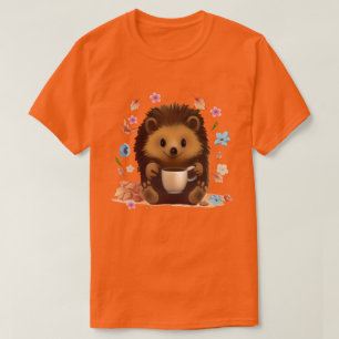  Mysig Igelkott med Kaffe - Söt Höstkonst T Shirt