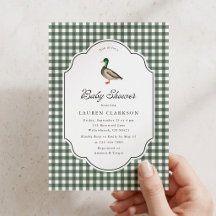 Mysig inbjudan till baby shower med storglansande