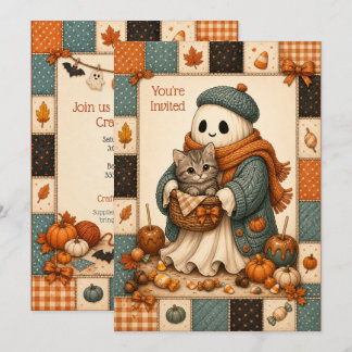 mysig inbjudan till halloweenfirande för barn med