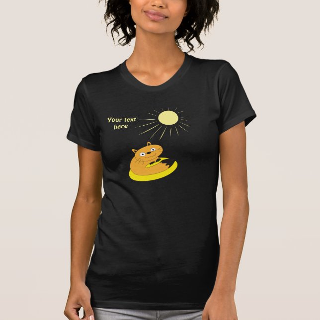  Mysig Introvert Katt Solstråle Humor Illustration T-shirt (Framsida)