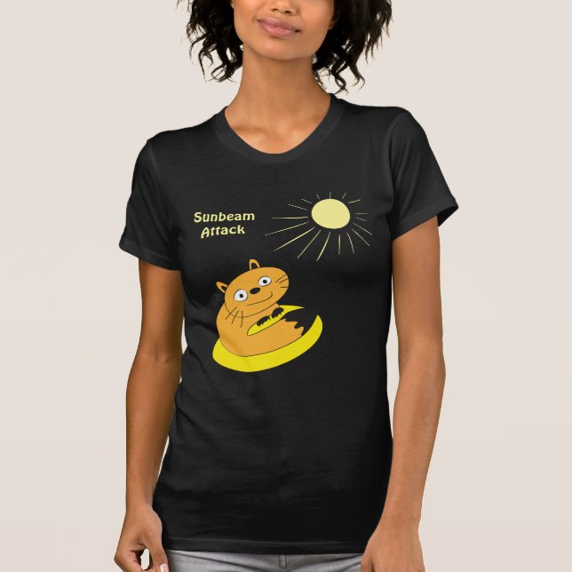  Mysig Introvert Katt Solstråle Humor Illustration T Shirt (Framsida)