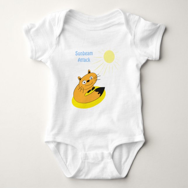  Mysig Introvert Katt Solstråle Humor Illustration Tee Shirt (Framsida)