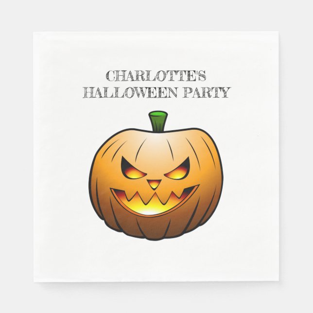  Mysig Jack o'lantern Halloween-pumpa Pappersservett (Framsidan)