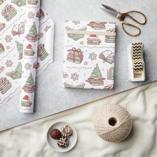  mysig jul för bokälskare presentpapper (Hantverk)