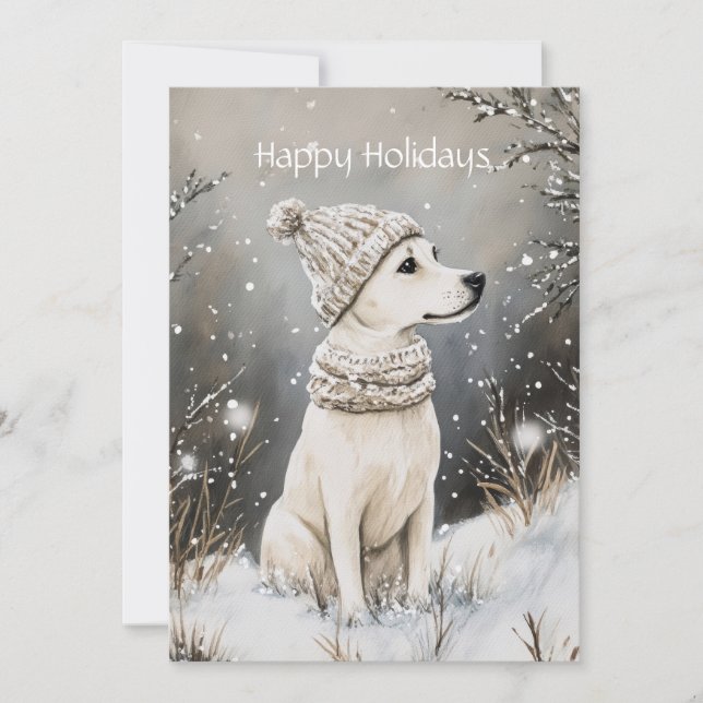  Mysig jul för hund Julkort (Framsida)