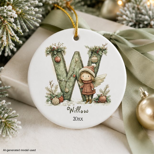  mysig jul för sagans initial bokstav som personif julgransprydnad keramik (Skapare uppladdad)